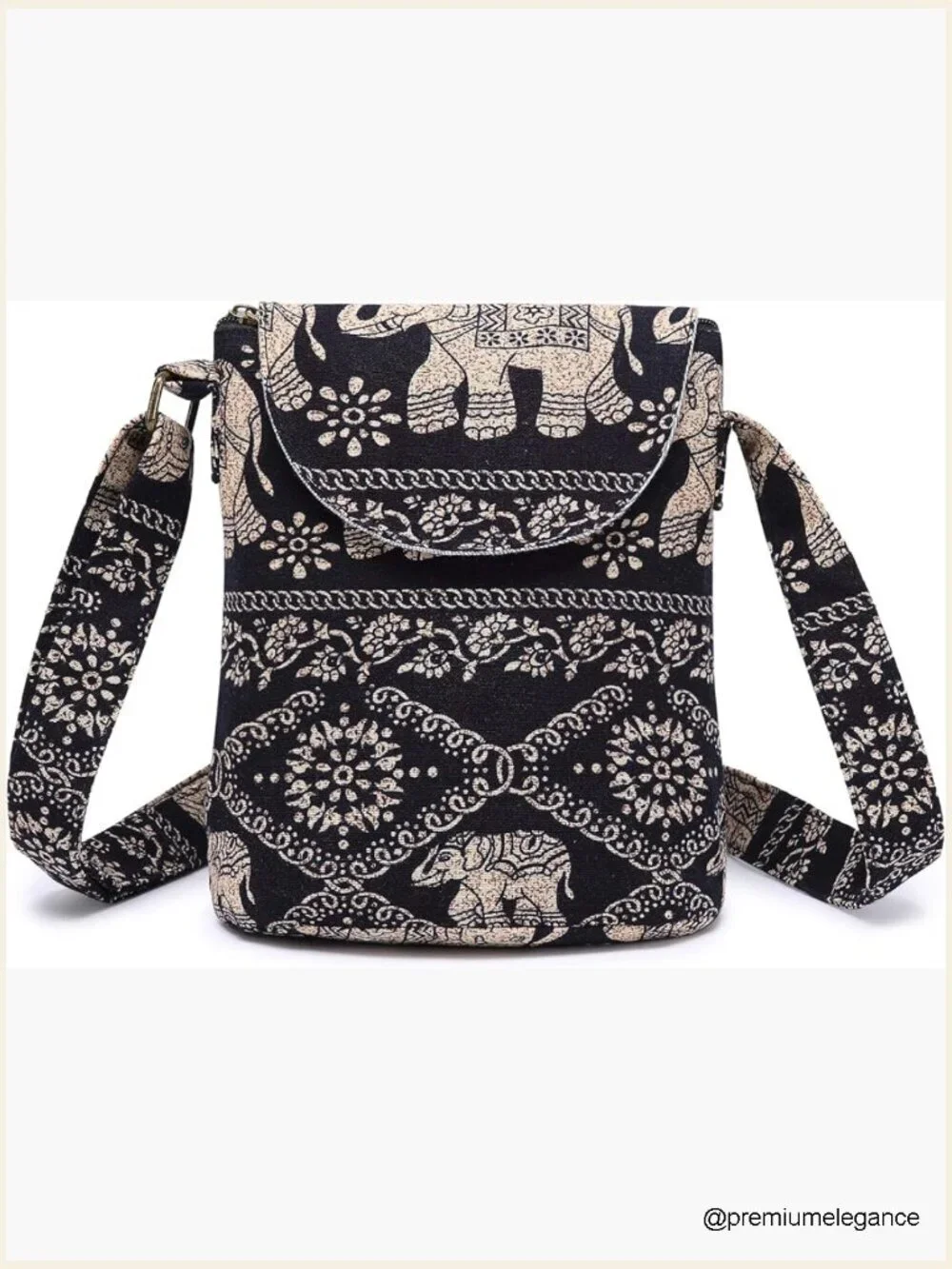 Hobo Shoulder Bag Crossbody Handbag Canvas Floral Print Boho Hippie Retro Purse
